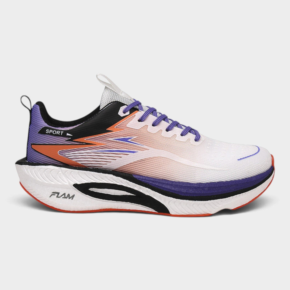 FLAM – Chaussures de running femme à amorti épais – Blanc/Violet – vue 1