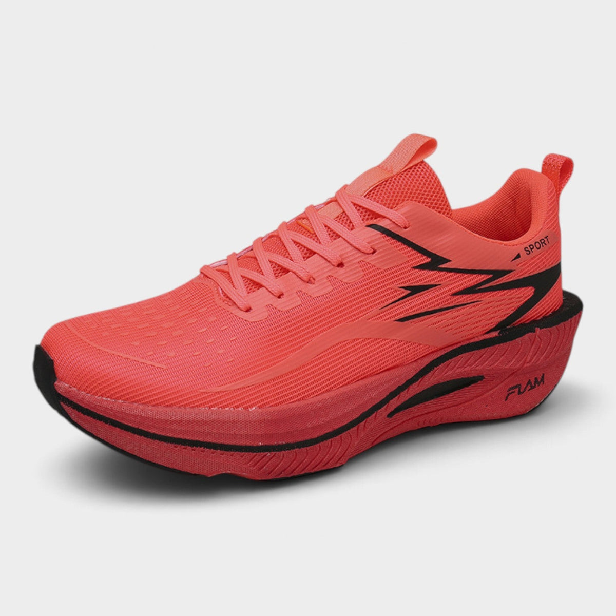 FLAM – Chaussures de running homme à amorti épais – Corail/Noir – vue 3