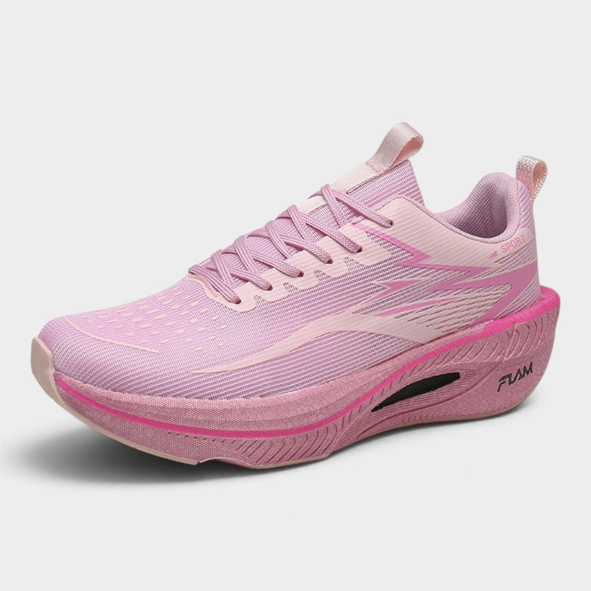 FLAM – Chaussures de running femme à amorti épais – Rose Poudré – vue 4