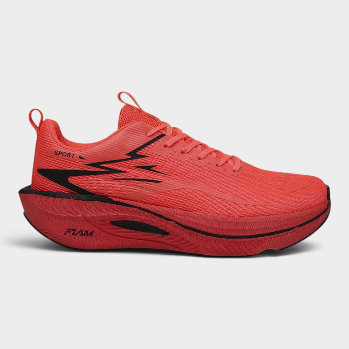FLAM – Chaussures de running homme à amorti épais – Corail/Noir – vue 1