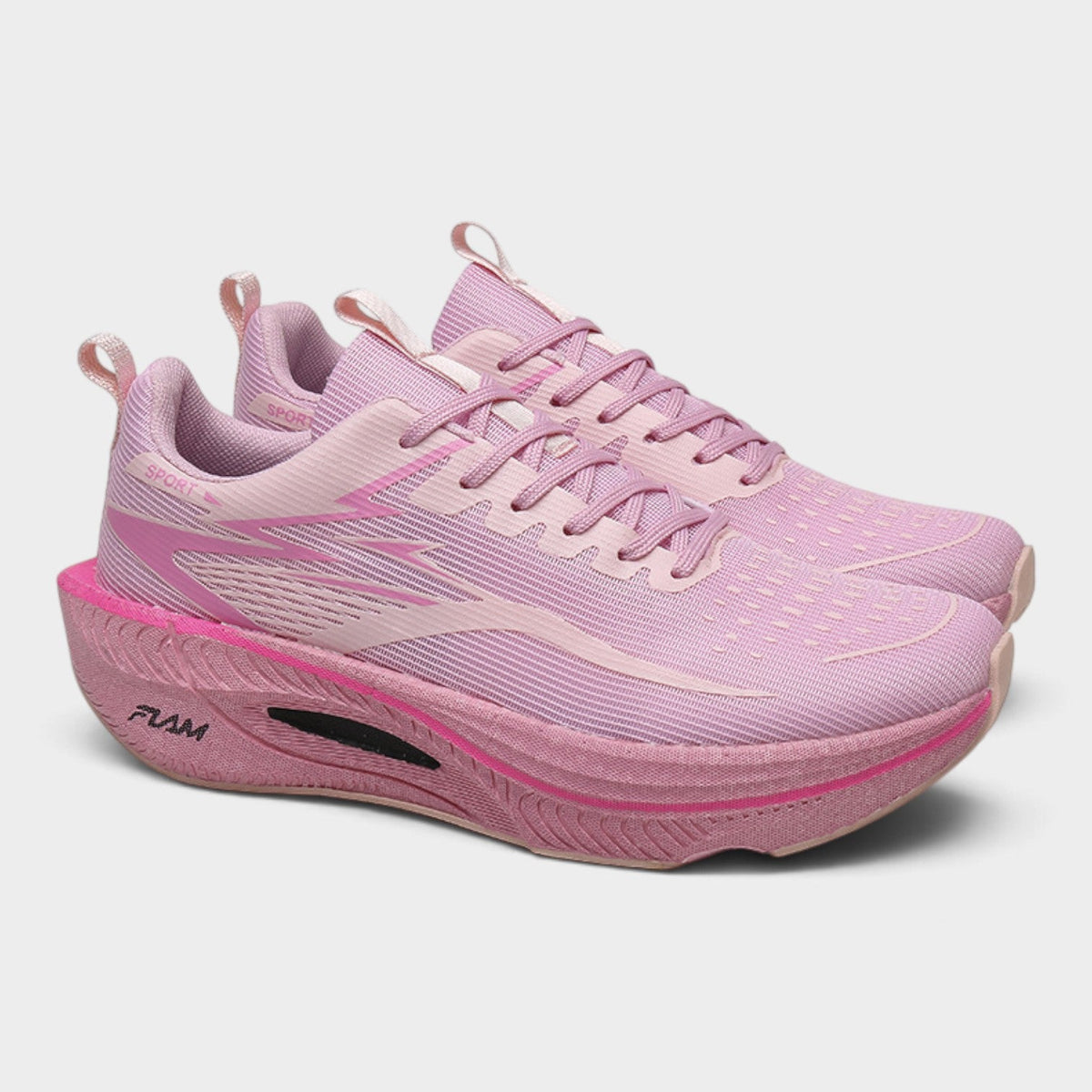 FLAM – Chaussures de running femme à amorti épais – Rose Poudré – vue 3